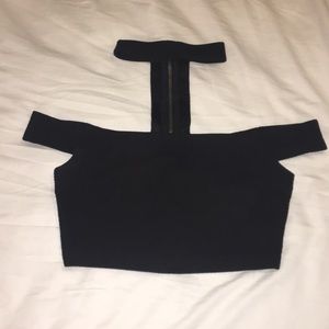 lightly worn black strapless top
